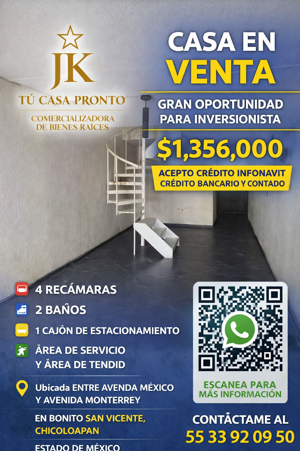 ‼️Casa en venta de cuatro recámaras en San Vicente chicoloapan, Estado de México.‼️
