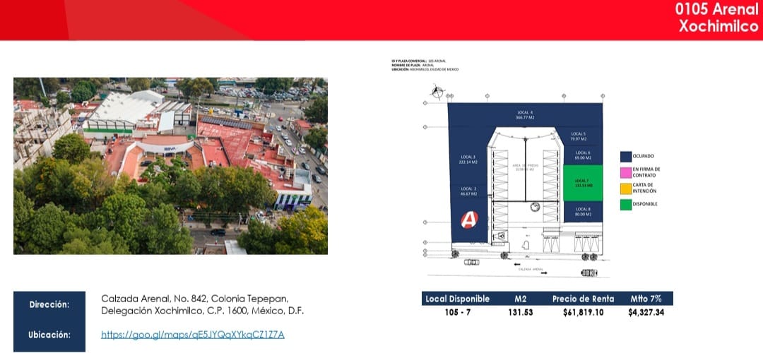 Locales Disponibles en RENTA en Tepepan,Xochimilco,Cdmx.